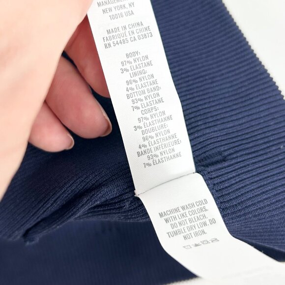 NWT Aerie Ribbed Plunge V-Neck Blue/White Contrast Sports Bra - Picture 4 of 5